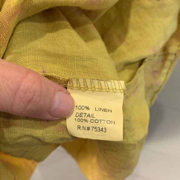 Bellambia 100% linen yellow floral midi sundress made in Italy woman’s small - Picture 7 of 9